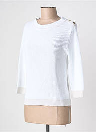 Pulover elasticitate mâneci 3/4 alb BLANC BOHEME femme