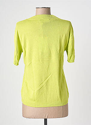 Tricou croială cambrată mâneci scurte verde BLANC BOHEME femeie