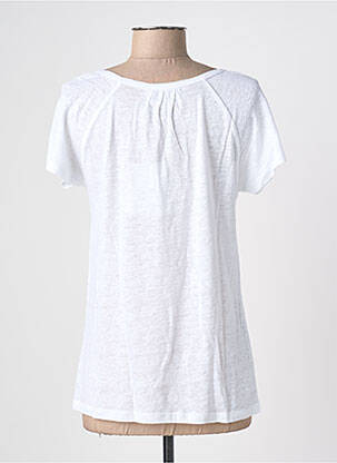 Tricou croială dreaptă mâneci scurte alb BLANC BOHEME femeie
