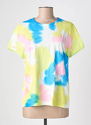 Tricou croială cambrată mâneci scurte verde BLANC BOHEME femeie