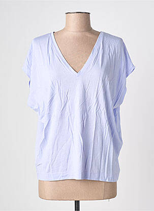 Tricou croială dreaptă mâneci scurte violet BLANC BOHEME femeie