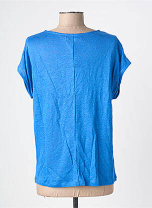 Tricou croială dreaptă mâneci scurte albastru BLANC BOHEME femeie