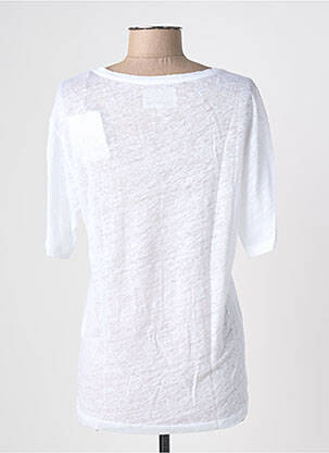 Top elasticitate mâneci scurte alb BLANC BOHEME femeie