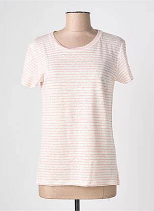Tricou croială dreaptă mâneci scurte roz BLANC BOHEME femeie