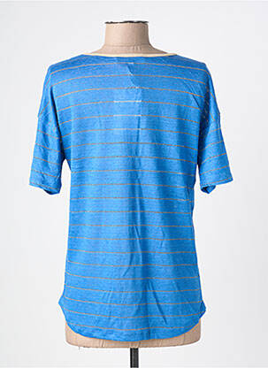 Tricou croială dreaptă mâneci scurte albastru BLANC BOHEME femeie