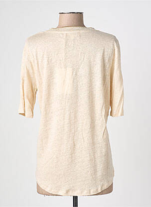 Tricou croială dreaptă mâneci scurte bej BLANC BOHEME femeie