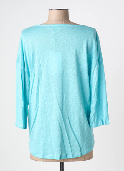 Tricou mâneci 3/4 mâneci 3/4 albastru BLANC BOHEME femme
