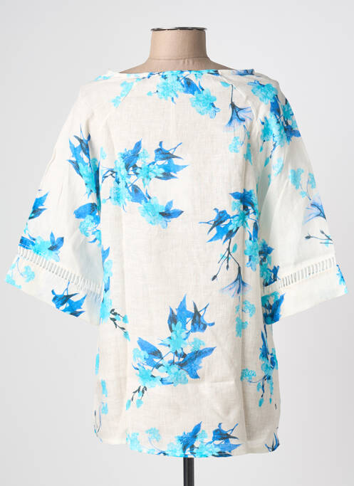 Bluză imprimeu floral mâneci scurte alb BLANC BOHEME femme