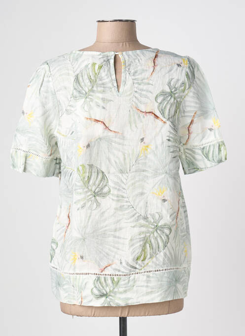 Tricou imprimeu fantezie mâneci scurte verde BLANC BOHEME femme