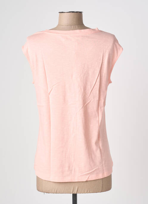 Tricou croială cambrată mâneci scurte roz BLANC BOHEME femme