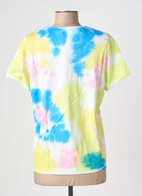 Tricou croială cambrată mâneci scurte verde BLANC BOHEME femme