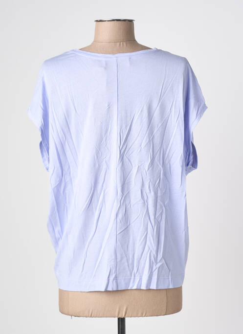 Tricou croială dreaptă mâneci scurte violet BLANC BOHEME femme