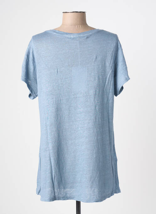 Tricou croială dreaptă mâneci scurte albastru BLANC BOHEME femme