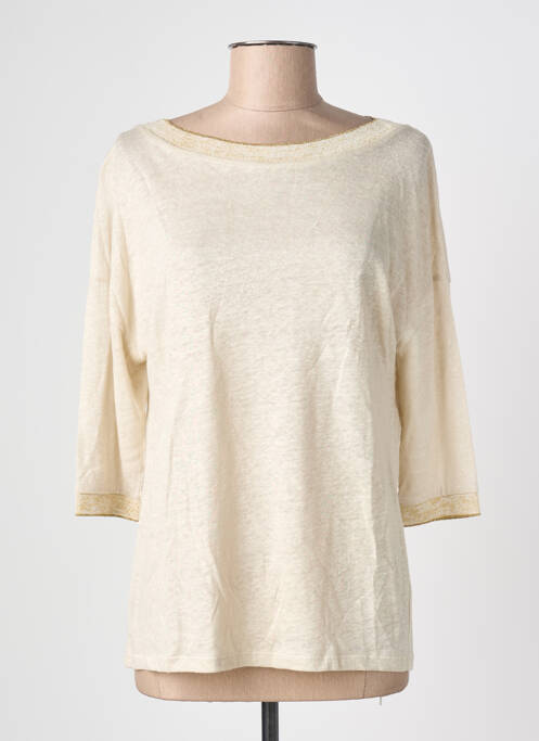 Tricou mâneci 3/4 mâneci 3/4 bej BLANC BOHEME femme
