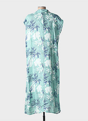 Rochie lungă mâneci scurte mâneci scurte albastru BLANC BOHEME femeie