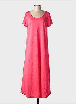 Rochie lungă mâneci scurte mâneci scurte roz BLANC BOHEME femeie
