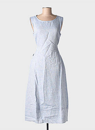 Rochie midi fără mâneci fără mâneci albastru BLANC BOHEME femeie