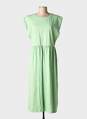 Rochie lungă mâneci scurte mâneci scurte verde BLANC BOHEME femeie