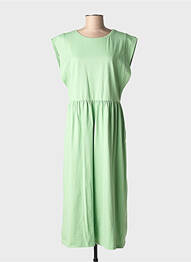 Rochie lungă mâneci scurte mâneci scurte verde BLANC BOHEME femme
