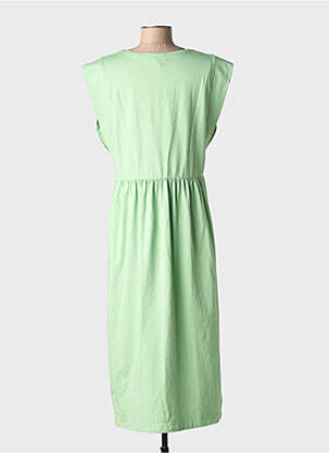 Rochie lungă mâneci scurte mâneci scurte verde BLANC BOHEME femeie