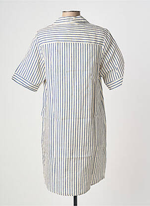 Rochie scurtă mâneci scurte mâneci scurte albastru BLANC BOHEME femeie