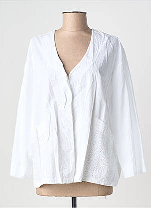 Jachete casual croială dreaptă alb BLANC BOHEME femeie