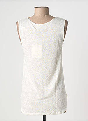 Top țesătură jersey fără mâneci bej BLANC BOHEME femeie