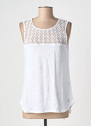 Top țesătură jersey fără mâneci alb BLANC BOHEME femme