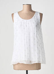 Top croială fluidă fără mâneci alb BLANC BOHEME femeie