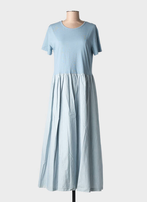 Rochie lungă mâneci scurte mâneci scurte albastru BLANC BOHEME femme