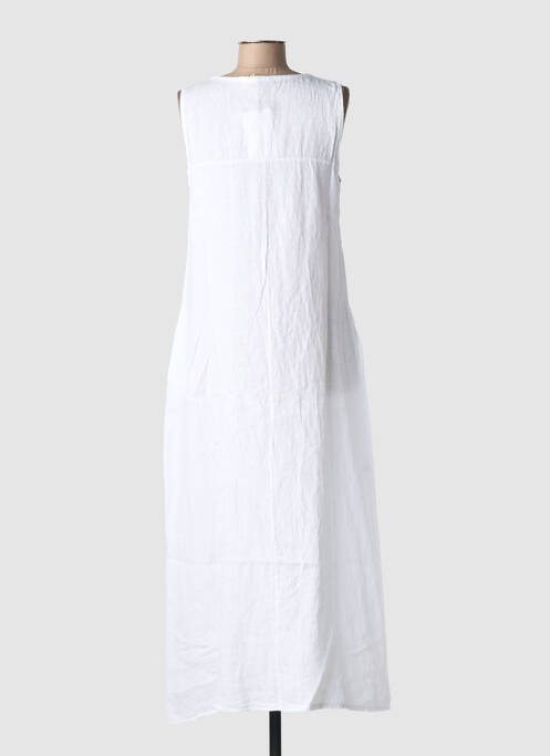 Rochie lungă țesătură crep fără mâneci alb BLANC BOHEME femme