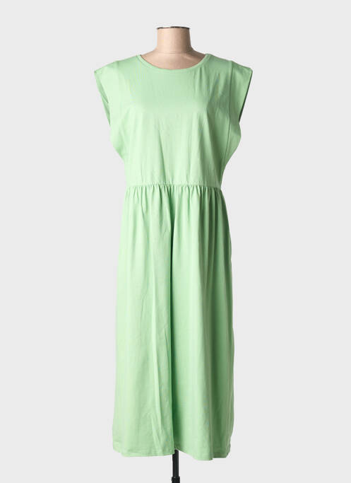 Rochie lungă mâneci scurte mâneci scurte verde BLANC BOHEME femme