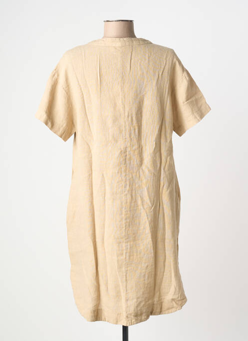 Rochie scurtă mâneci scurte mâneci scurte bej BLANC BOHEME femme