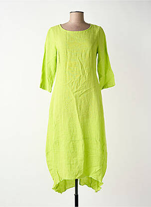 Rochie lungă mâneci scurte mâneci scurte verde BLANC BOHEME femeie