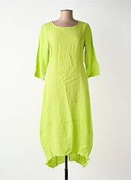 Rochie lungă mâneci scurte mâneci scurte verde BLANC BOHEME femeie