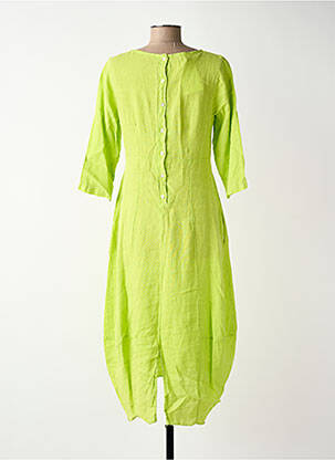 Rochie lungă mâneci scurte mâneci scurte verde BLANC BOHEME femeie