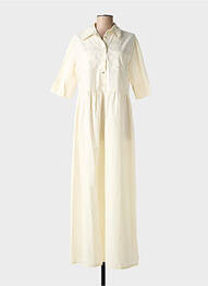 Rochie lungă mâneci scurte mâneci scurte bej BLANC BOHEME femme