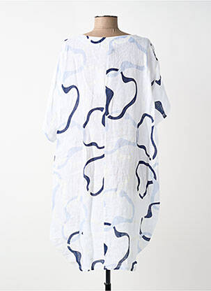 Rochie scurtă mâneci scurte mâneci scurte alb BLANC BOHEME femeie