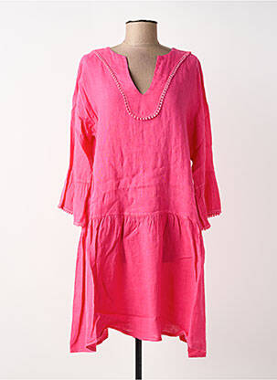 Rochie midi mâneci lungi mâneci lungi roz BLANC BOHEME femeie