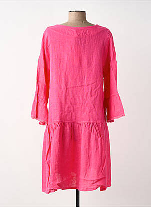 Rochie midi mâneci lungi mâneci lungi roz BLANC BOHEME femeie