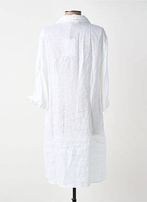Rochie midi mâneci 3/4 mâneci 3/4 alb BLANC BOHEME femeie