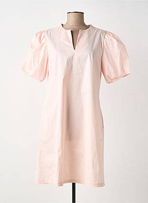 Rochie scurtă mâneci scurte mâneci scurte roz BLANC BOHEME femeie