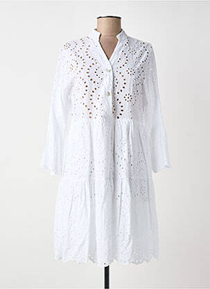 Rochie midi mâneci lungi mâneci lungi alb BLANC BOHEME femeie