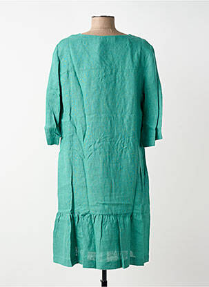 Rochie midi mâneci 3/4 mâneci 3/4 verde BLANC BOHEME femeie
