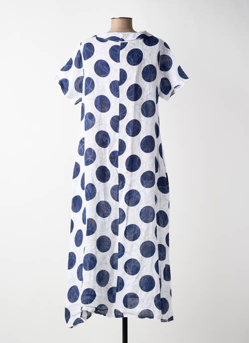Rochie lungă mâneci scurte mâneci scurte albastru BLANC BOHEME femme