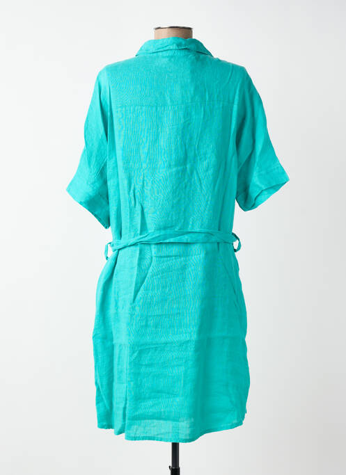 Rochie midi țesătură crep mâneci scurte verde BLANC BOHEME femme
