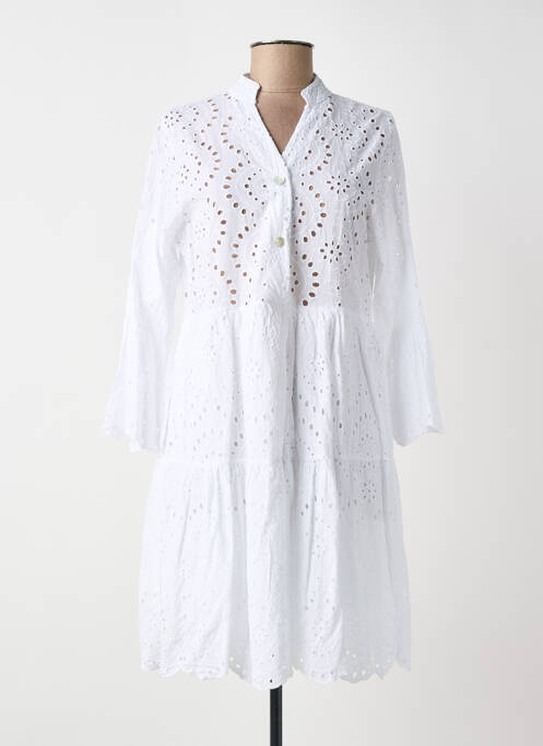 Rochie midi mâneci lungi mâneci lungi alb BLANC BOHEME femme