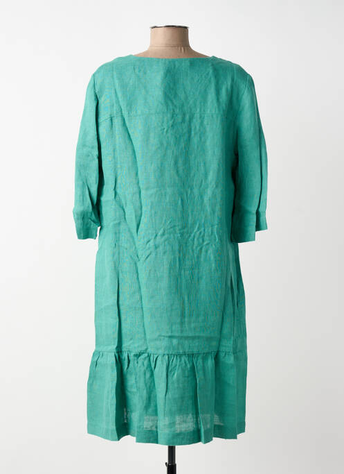 Rochie midi mâneci 3/4 mâneci 3/4 verde BLANC BOHEME femme