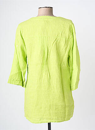 Top guler rotund mâneci 3/4 verde BLANC BOHEME femeie
