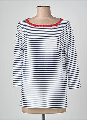 Tricou mâneci 3/4 mâneci 3/4 alb BLANC BOHEME femeie